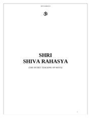 Read Shri Shiva Rahasya (The Secret Teaching of Shiva) - His Divine Holiness Mahaguru Shri Soma-Natha Maharaj Dev | PDF